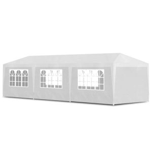 Namiot ogrodowy Biały 3 x 9 m Tkanina vidaXL 496935 Namiot ogrodowy Biały 3 x 9 m Tkanina vidaXL 496935