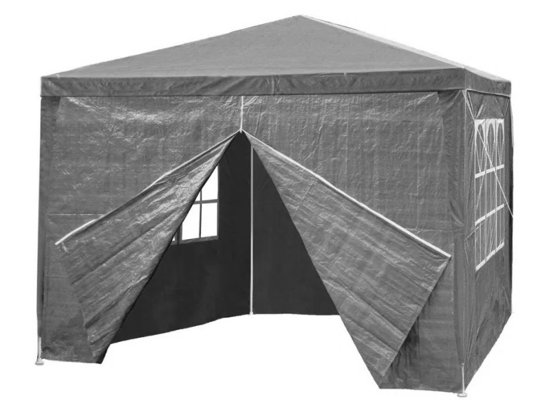 Namiot pawilon ogrodowy handlowy 3x3 m 4 ścianki szary MultiGarden 663030