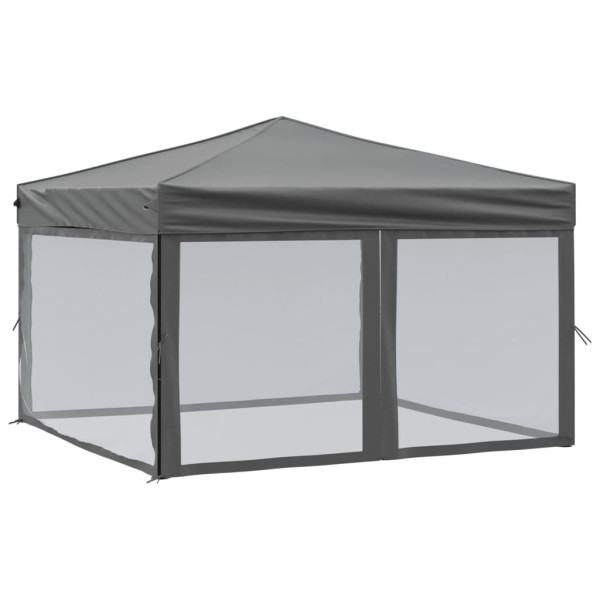 Namiot Składany Antracytowy Namiot Ogrodowy Imprezowy Ze Ściankami 3x3 m 940999