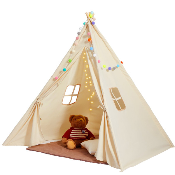 Namiot tipi dla dzieci 1-5 lat – z matą i piłkami do pokoju 118x118 cm 814688
