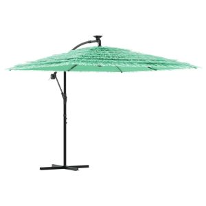 Parasol Ogrodowy Zielony z Podstawą Składany Na Taras Balkon 246x246x230 cm 941513 Parasol Ogrodowy Zielony z Podstawą Składany Na Taras Balkon 246x246x230 cm 941513