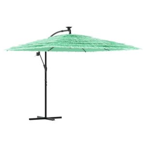 Parasol Ogrodowy Zielony z Podstawą Składany Na Taras Balkon 269x269x235 cm 941533 Parasol Ogrodowy Zielony z Podstawą Składany Na Taras Balkon 269x269x235 cm 941533