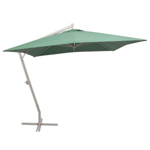 Parasol Ogrodowy Zielony z Podstawą Składany Na Taras Balkon 300 x 300 cm 952738 Parasol Ogrodowy Zielony z Podstawą Składany Na Taras Balkon 300 x 300 cm 952738