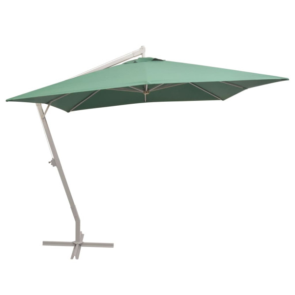 Parasol Ogrodowy Zielony z Podstawą Składany Na Taras Balkon 300 x 300 cm 952738
