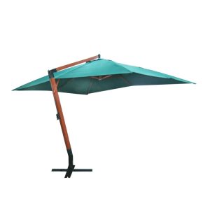 Parasol Ogrodowy Zielony z Podstawą Składany Na Taras Balkon 300×400 cm 941491 Parasol Ogrodowy Zielony z Podstawą Składany Na Taras Balkon 300×400 cm 941491