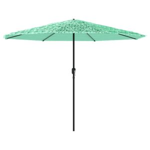 Parasol Ogrodowy Zielony z Podstawą Składany Na Taras Balkon 388x388x248 cm 945045 Parasol Ogrodowy Zielony z Podstawą Składany Na Taras Balkon 388x388x248 cm 945045