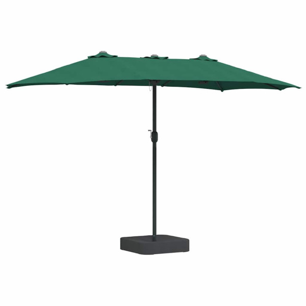 Parasol Ogrodowy Zielony z Podstawą Składany Na Taras Balkon 940673