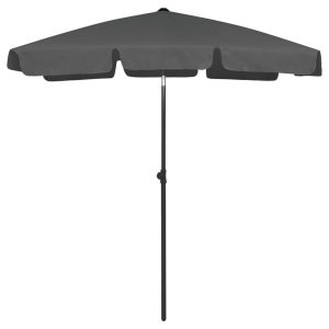 Parasol plażowy Antracyt 180 x 120 cm vidaXL 591788 Parasol plażowy Antracyt 180 x 120 cm vidaXL 591788