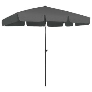 Parasol plażowy Antracyt 200 x 125 cm vidaXL 591789 Parasol plażowy Antracyt 200 x 125 cm vidaXL 591789