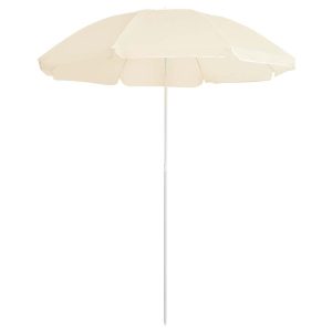 Parasol Plażowy Ogrodowy Na Słupku Składany Beżowy 180 cm 939005 Parasol Plażowy Ogrodowy Na Słupku Składany Beżowy 180 cm 939005