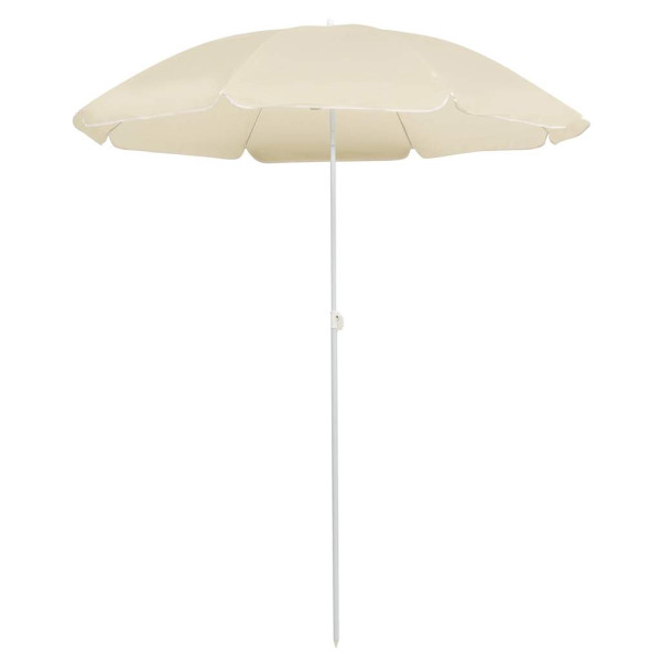 Parasol Plażowy Ogrodowy Na Słupku Składany Beżowy 180 cm 938950