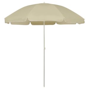 Parasol Plażowy Ogrodowy Na Słupku Składany Beżowy 240 cm 943560 Parasol Plażowy Ogrodowy Na Słupku Składany Beżowy 240 cm 943560