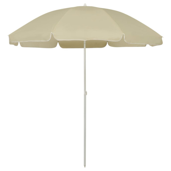Parasol Plażowy Ogrodowy Na Słupku Składany Beżowy 240 cm 943560
