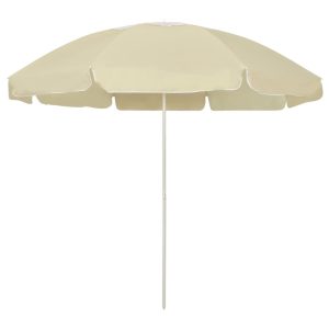Parasol Plażowy Ogrodowy Na Słupku Składany Beżowy 240 cm 943516 Parasol Plażowy Ogrodowy Na Słupku Składany Beżowy 240 cm 943516