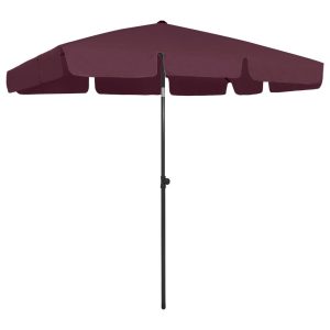 Parasol Plażowy Ogrodowy Na Słupku Składany Bordowy 200×125 cm 945768 Parasol Plażowy Ogrodowy Na Słupku Składany Bordowy 200×125 cm 945768