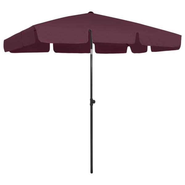 Parasol Plażowy Ogrodowy Na Słupku Składany Bordowy 200x125 cm 945768