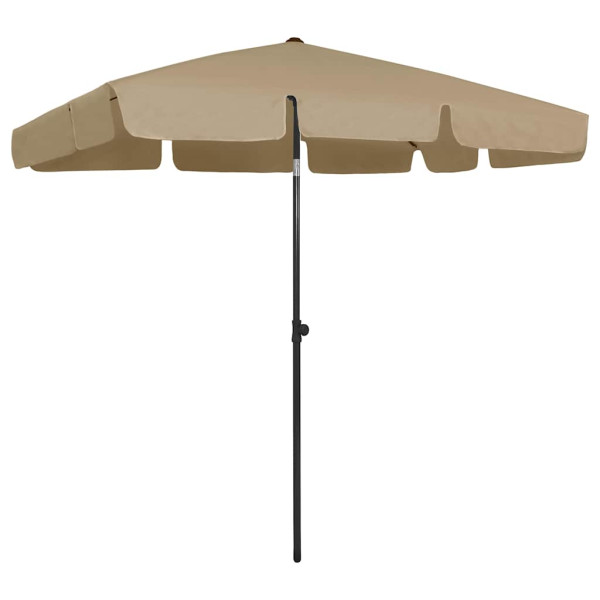 Parasol Plażowy Ogrodowy Na Słupku Składany Taupe 200x125 cm 945847