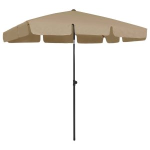 Parasol plażowy Taupe 200 x 125 cm vidaXL 591778 Parasol plażowy Taupe 200 x 125 cm vidaXL 591778