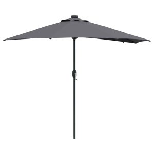 Parasol Półokrągły Ogrodowy Przyścienny Antracytowy Na Taras Balkon Ogród 940710 Parasol Półokrągły Ogrodowy Przyścienny Antracytowy Na Taras Balkon Ogród 940710