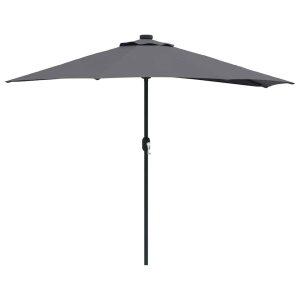 Parasol Półokrągły Ogrodowy Przyścienny Antracytowy Na Taras Balkon Ogród 943562 Parasol Półokrągły Ogrodowy Przyścienny Antracytowy Na Taras Balkon Ogród 943562