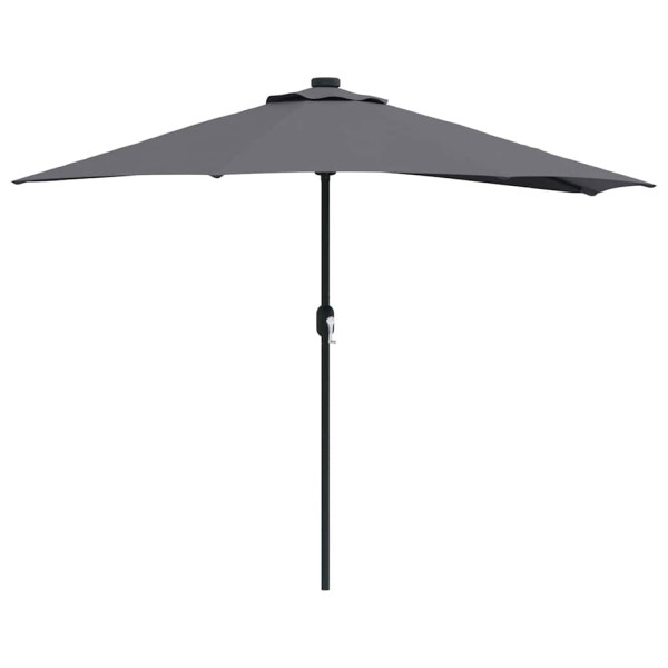 Parasol Półokrągły Ogrodowy Przyścienny Antracytowy Na Taras Balkon Ogród 943562
