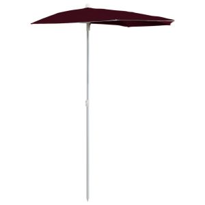 Parasol Półokrągły Ogrodowy Przyścienny Bordowy Na Taras Balkon Ogród 940679 Parasol Półokrągły Ogrodowy Przyścienny Bordowy Na Taras Balkon Ogród 940679