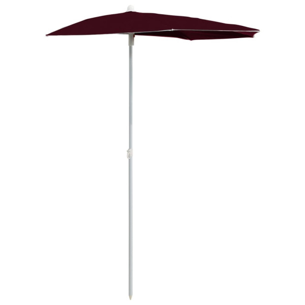 Parasol Półokrągły Ogrodowy Przyścienny Bordowy Na Taras Balkon Ogród 940679