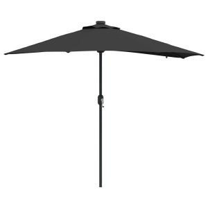 Parasol Półokrągły Ogrodowy Przyścienny Czarny Na Taras Balkon Ogród 940604 Parasol Półokrągły Ogrodowy Przyścienny Czarny Na Taras Balkon Ogród 940604