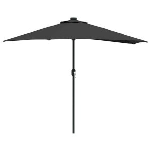 Parasol Półokrągły Ogrodowy Przyścienny Czarny Na Taras Balkon Ogród 943559 Parasol Półokrągły Ogrodowy Przyścienny Czarny Na Taras Balkon Ogród 943559
