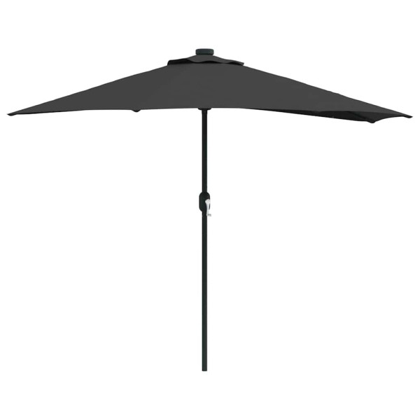 Parasol Półokrągły Ogrodowy Przyścienny Czarny Na Taras Balkon Ogród 943559