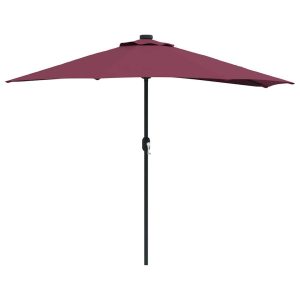 Parasol Półokrągły Ogrodowy Przyścienny Czerwony Na Taras Balkon Ogród 943575 Parasol Półokrągły Ogrodowy Przyścienny Czerwony Na Taras Balkon Ogród 943575