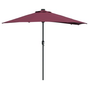 Parasol Półokrągły Ogrodowy Przyścienny Czerwony Na Taras Balkon Ogród 940639 Parasol Półokrągły Ogrodowy Przyścienny Czerwony Na Taras Balkon Ogród 940639