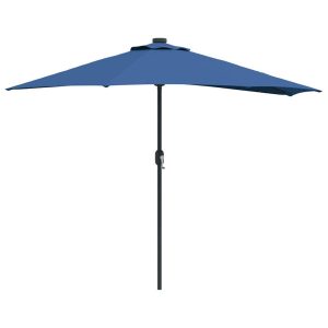 Parasol Półokrągły Ogrodowy Przyścienny Niebieski Na Taras Balkon Ogród 943523 Parasol Półokrągły Ogrodowy Przyścienny Niebieski Na Taras Balkon Ogród 943523