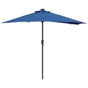 Parasol Półokrągły Ogrodowy Przyścienny Niebieski Na Taras Balkon Ogród 940584 Parasol Półokrągły Ogrodowy Przyścienny Niebieski Na Taras Balkon Ogród 940584