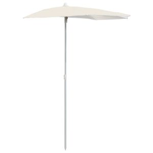 Parasol Półokrągły Ogrodowy Przyścienny Piaskowy Na Taras Balkon Ogród 940596 Parasol Półokrągły Ogrodowy Przyścienny Piaskowy Na Taras Balkon Ogród 940596