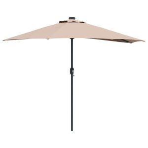 Parasol Półokrągły Ogrodowy Przyścienny Szary Na Taras Balkon Ogród 943536 Parasol Półokrągły Ogrodowy Przyścienny Szary Na Taras Balkon Ogród 943536