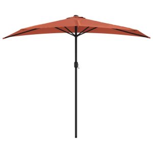 Parasol Półokrągły Ogrodowy Przyścienny Terakota Na Taras Balkon Ogród 940656 Parasol Półokrągły Ogrodowy Przyścienny Terakota Na Taras Balkon Ogród 940656