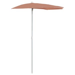 Parasol Półokrągły Ogrodowy Przyścienny Terakota Na Taras Balkon Ogród 940581 Parasol Półokrągły Ogrodowy Przyścienny Terakota Na Taras Balkon Ogród 940581