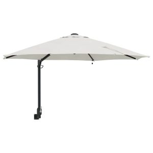 Parasol Ścienny Beżowy Wiszący Składany Tarasowy Balkonowy 940593 Parasol Ścienny Beżowy Wiszący Składany Tarasowy Balkonowy 940593