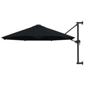 Parasol Ścienny Czarny Wiszący Składany Tarasowy Balkonowy 300 cm 945846 Parasol Ścienny Czarny Wiszący Składany Tarasowy Balkonowy 300 cm 945846