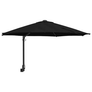 Parasol Ścienny Czarny Wiszący Składany Tarasowy Balkonowy 943566 Parasol Ścienny Czarny Wiszący Składany Tarasowy Balkonowy 943566