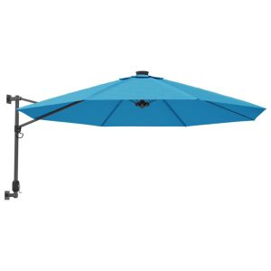 Parasol Ścienny Wiszący Niebieski Na Taras Balkon 290 cm 942672 Parasol Ścienny Wiszący Niebieski Na Taras Balkon 290 cm 942672