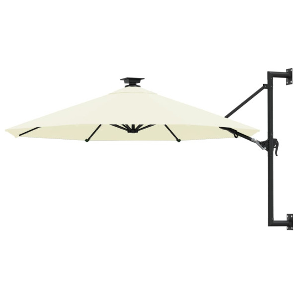 Parasol Ścienny Wiszący Składany Tarasowy Balkonowy z Oświetleniem 300 cm 945793