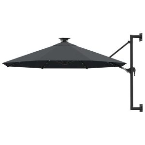 Parasol Ścienny Wiszący Składany Tarasowy Balkonowy z Oświetleniem 300 cm 945799 Parasol Ścienny Wiszący Składany Tarasowy Balkonowy z Oświetleniem 300 cm 945799