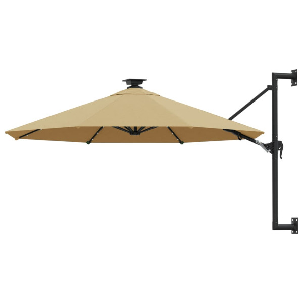 Parasol Ścienny Wiszący Składany Tarasowy Balkonowy z Oświetleniem 300 cm 945825