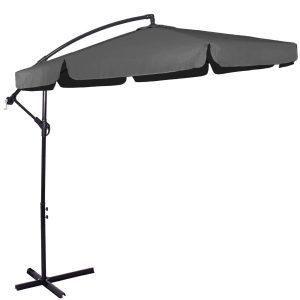Parasol tarasowy z regulacją kąta nachylenia 350 cm na wysięgniku grafit 657405 Parasol tarasowy z regulacją kąta nachylenia 350 cm na wysięgniku grafit 657405