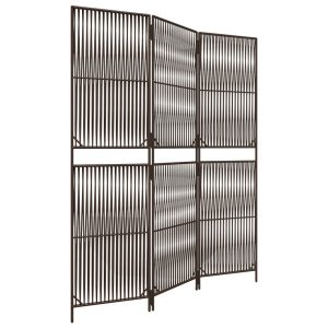 Parawan 3-panelowy brązowy polirattan 808547 Parawan 3-panelowy brązowy polirattan 808547