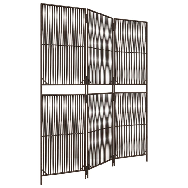 Parawan 3-panelowy brązowy polirattan 808547