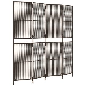 Parawan 4-panelowy brązowy polirattan 808302 Parawan 4-panelowy brązowy polirattan 808302