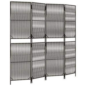 Parawan 4-panelowy szary polirattan 808451 Parawan 4-panelowy szary polirattan 808451